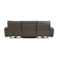 thumbnail image 3 of Lexicon Maroni 110" Leather Double Reclining Sofa with Headrests in Brown, 3 of 7