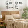 thumbnail image 3 of THD Leaves 4-Piece Printed Patterned Floral Brown Taupe Bed Sheets Set - Wrinkle Resistant & Ultra Soft - Fits Mattresses up to 15 Inches Deep (King), 3 of 6