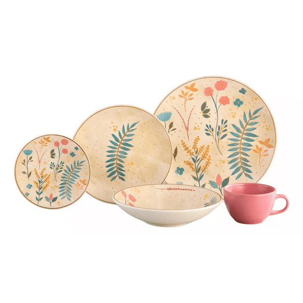 Vajilla Corona Arabella 20 Piezas – Elegancia y Color para tu Mesa
