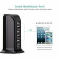 thumbnail image 5 of USB Charging Station Hub, Portable Smart 6A 30W 6 Port USB Wall Charger, Desktop Charging Multi Ports Rapid Adapter for Cellphones iPad iMac MacBook Camera PC & Laptop (Black), 5 of 7