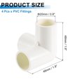 thumbnail image 2 of Raccords PVC 1/2 Pouces, 4 Pcs Connecteur Coude 3 Voies Raccord d'Angle PVC, Blanc, 2 of 7
