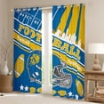 thumbnail image 3 of Feelyou Modern Rugby Helmet Black Out Curtains for Kids, Stripes Blue Gold Curtains Pack of 2 (42x63 Each), Eat Sleep Sports Bedroom Curtains, Living Room Curtains Decor, 3 of 7