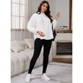 thumbnail image 3 of DARING DIVA Women's Maternity Nursing Button Down Business Pleated Tops S White, 3 of 8