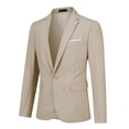 thumbnail image 4 of Cloudstyle Men's Solid Color Single-Breasted One-Button Suit Set (Jacket + Pants) with Side Vents - Slim Fit Spring Formal Wear Two-Piece, 4 of 21