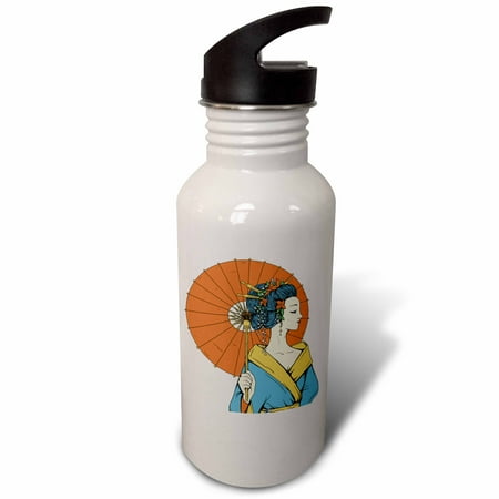 

3dRose Geisha and Parasol Sports Water Bottle 21oz