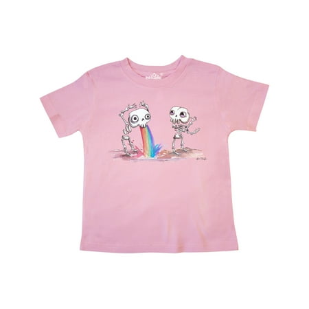 

Inktastic Skeleton Pukes Rainbow Gift Toddler Boy or Toddler Girl T-Shirt