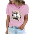 thumbnail image 2 of Tops de Cuello Alto para las Mujeres Amante Impreso Camiseta Cuello Redondo Manga Corta, Poliéster Spandex, 2 of 7