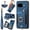 Blue, variant on ELEHOLD For Google Pixel 10A Wallet Phone Case, Card Slot Ring Holder Flip Kickstand Shockproof Wallet Cover+Wrist Strap,Pink