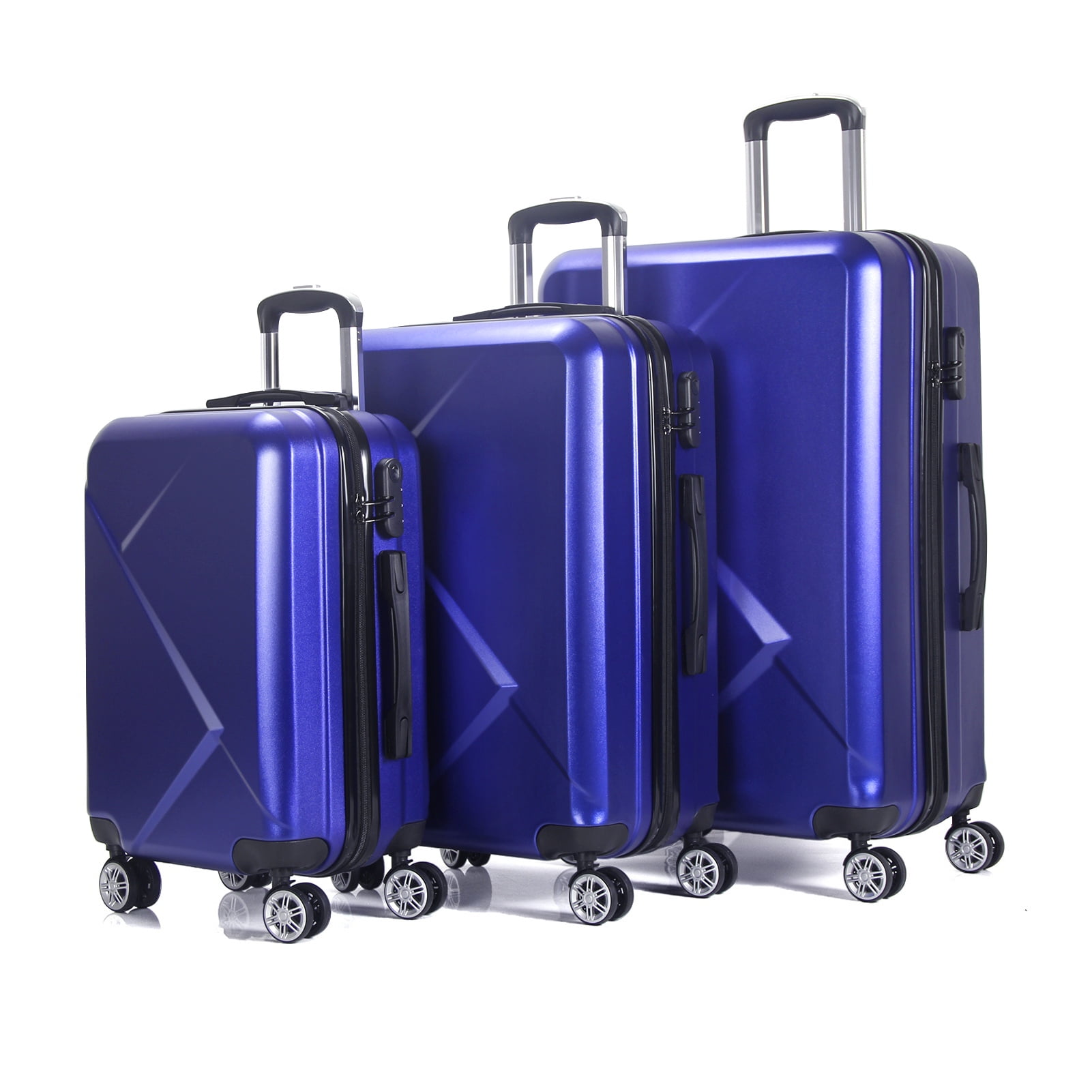 3 Piece Luggage Sets with Hardside Expandable Spinner Wheel