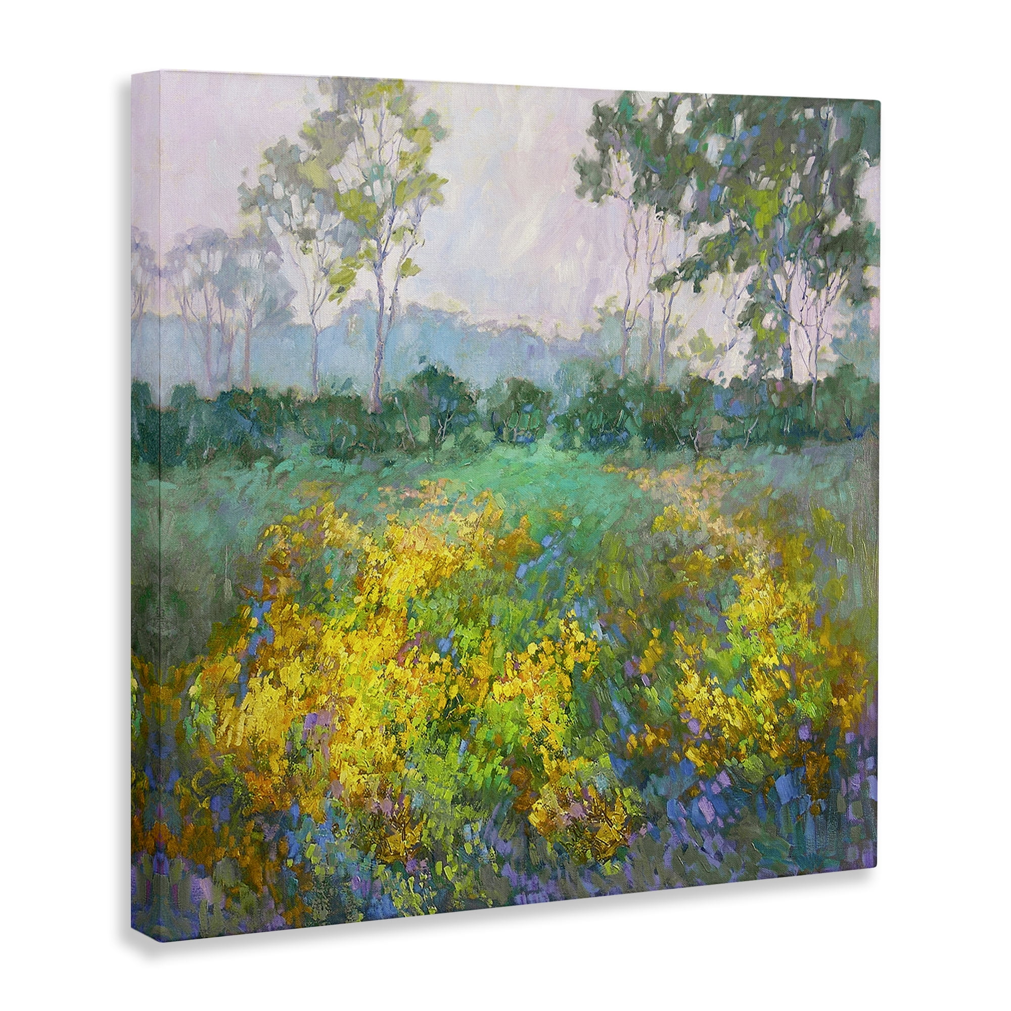 Stupell Industries Complex Meadow Terrain Landscape & Nature Painting Wrapped Canvas Art Print Wall Art, 24 x 24
