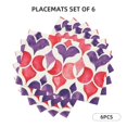 thumbnail image 2 of Linen Placemat With 18×12in Double Stitching Is Effectively Insulated And Foldable For Family Hotel Picnic Trips Palevioletred Moroccan Trellis Hand-Drawn Sketch_3 Six Piece, 2 of 8