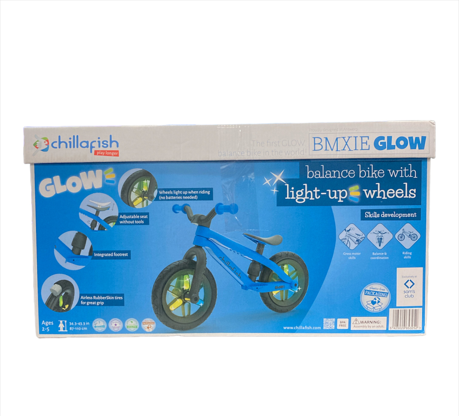 Chillafish BMXie GLOW Lightweight Balance Bike with Light Up Wheels