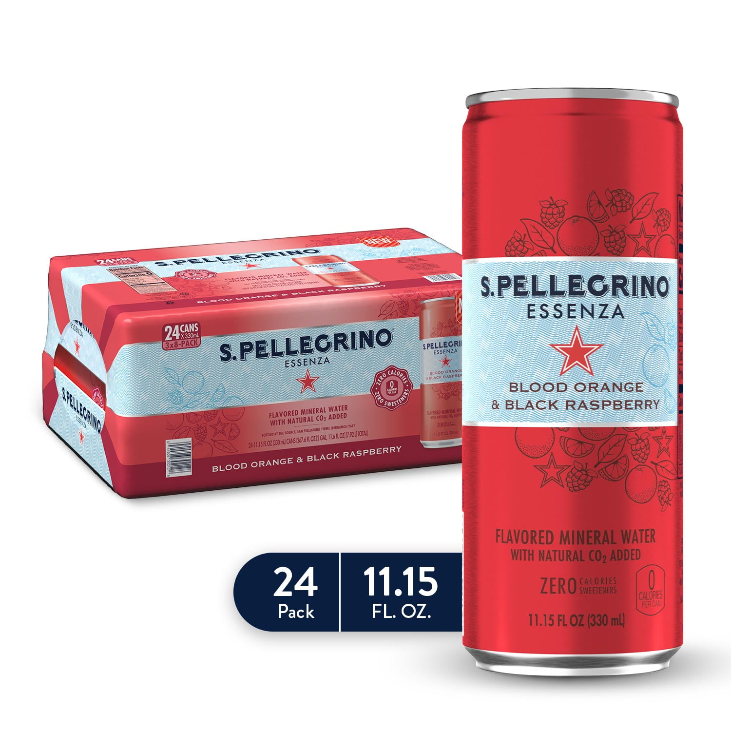 S.Pellegrino Essenza Blood Orange & Black Raspberry Flavored Mineral