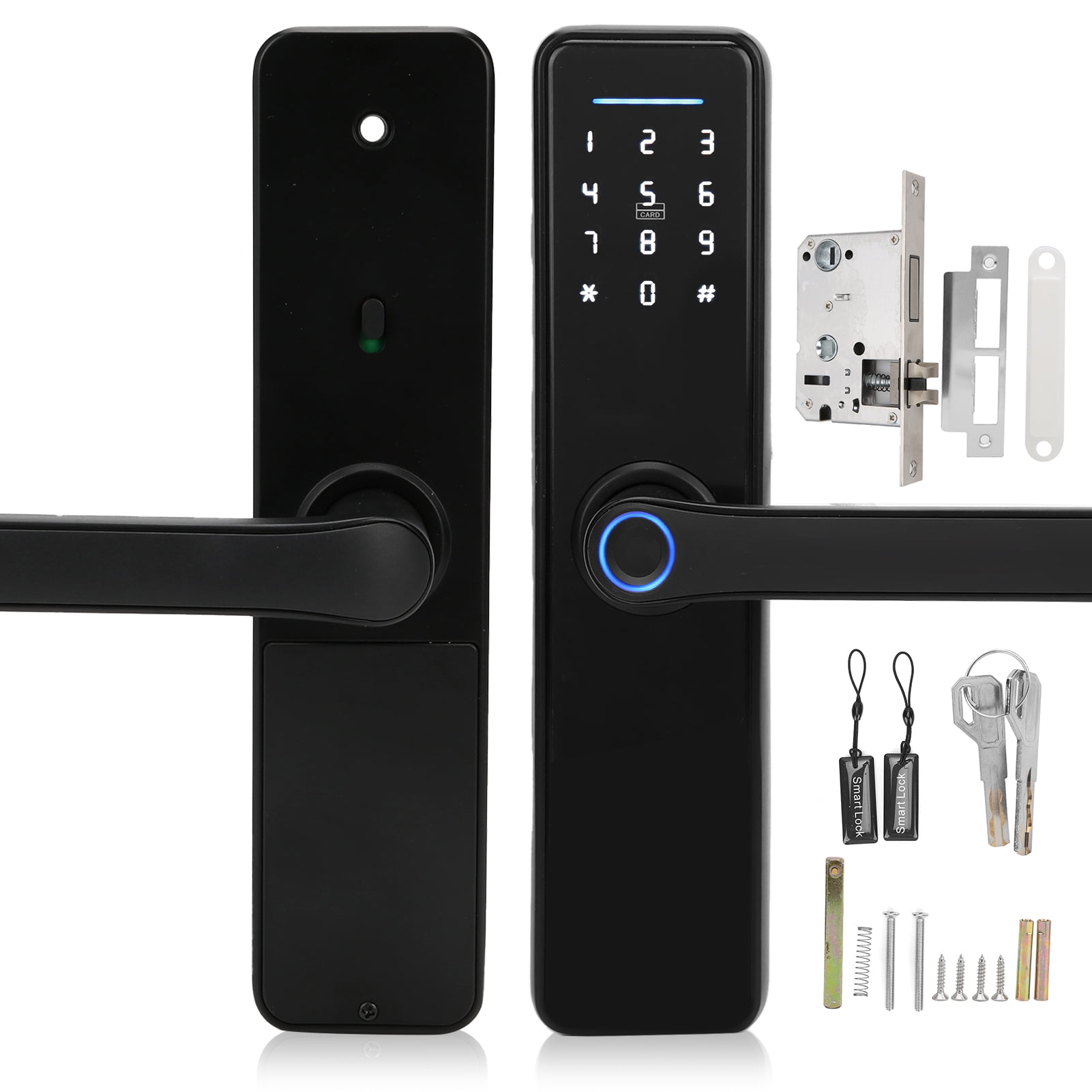 No Need Punching Touch Screen Electronic Door Lock 3 in 1 Fingerprint/Card/Password Unlock Smart Door Lock Fingerprint Glass Door Lock Black No Need Punching Touch Screen Electronic Door Lock 3 in 1 Fingerprint/Card/Password Unlock Smart Door Lock Fingerprint Glass Door Lock Black