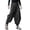 Black-b, variant on Men Hippie Harem Pants Baggy Linen Boho Yoga Pants Summer Beach Pants Casual Drop Crotch Trouser Casual Loose Wide Leg Lounge Bottoms