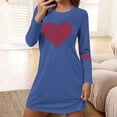 thumbnail image 2 of HUJlwoi Valentine Nightgowns for Women Heart Print Crewneck Loose Nightshirts Long Sleeve Pajama Sleep Dress Comfy Nightwear, 2 of 6