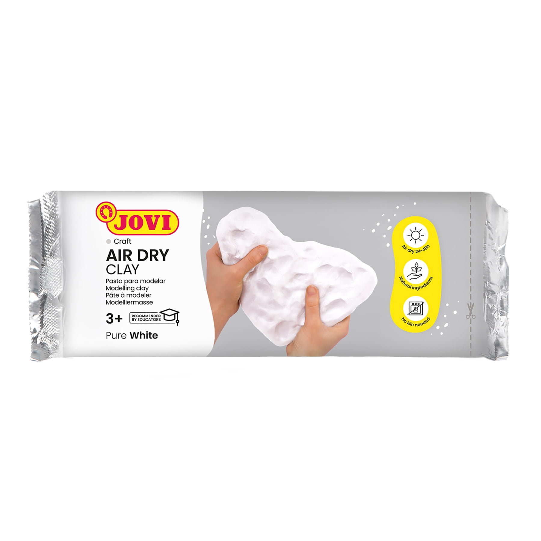JOVI Air Dry Clay, White, 1.1lb Bar, Pack of 3