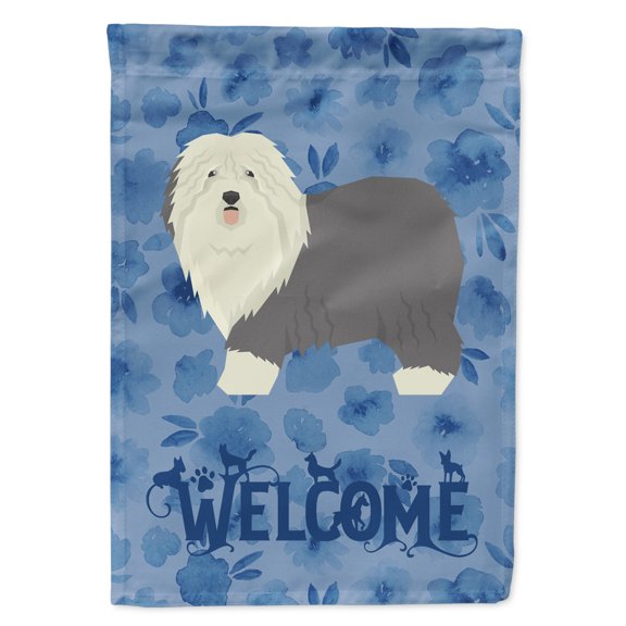 Carolines Treasures CK6256GF Old English Sheepdog Welcome Flag Garden Size Small multicolor