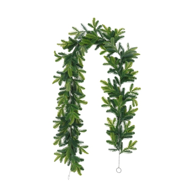 One On One,1.8 Meters Rattan Plastic Soft Rubber Pines Needle, Green Leaves Decorative Strip for Cedar and Decor