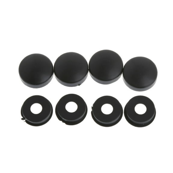 TwhqxjCN 8Pcs/Set Black Security- License Plate Frame Mounting Screw Bolts Nut Caps for Car Motorcycle Car Plastic
