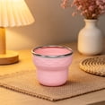thumbnail image 6 of Collapsible Camping Cup 200ml, Foldable Tumbler with Stainless Steel Rim and Lid, Compact Travel-Size Pocket Cups for Hiking, Camping, Travel, Airport, Hotel, Oral Rinse, 6 of 9