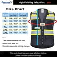 thumbnail image 5 of ProtectX 6 Pockets High Visibility Zipper Front Safety Vest with Reflective Tape Strips, Lightweight & Solid Fabric, ANSI/ISEA Certified Class 2, Black - 3X Large, 5 of 7