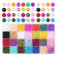 thumbnail image 1 of Kit de 1960 piezas de cuentas sueltas con agujeros, 28 cuentas de perlas de vidrio de colores para pulseras, cuentas de perlas de imitación redondas, cuentas de perlas perfectas para bricolaje, 1 of 4