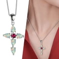 thumbnail image 2 of Dsscvnef Pendentif Croix Opale Mode Personnalité Collier pour Femmes Bijoux Cadeaux, 2 of 9