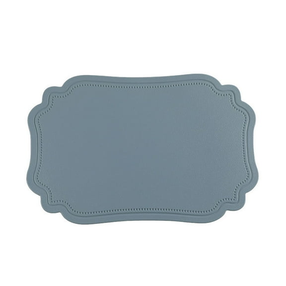 Btomtd Vintage PVC Place Mats, Scandinavian Style Heat Insulation Table Mats for Dining and Kitchen, Oil Proof Western Style Dining Placemats, 18"x12", Blue
