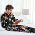 thumbnail image 6 of Uemuo Hibiscus Rose Pattern 2-Piece Loungewear Set - Men’s Soft Sleepwear, Cozy Winter PJs, Comfy Sleep Set-, 6 of 7