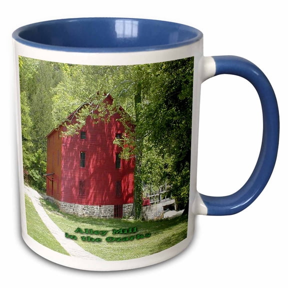3drose, Alley Mill in the Ozarks, 15oz Two-tone Blue Mug