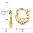 thumbnail image 3 of 14K Yellow Gold Madi K with Rhodium Heart Hollow Hoop Earrings, 3 of 3