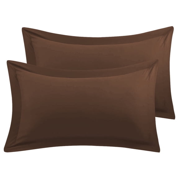 BedDecor 100% Egyptian Cotton 600TC 2PC Pillow Sham Solid Chocolate Standard
