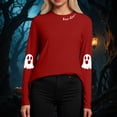 thumbnail image 5 of Kakishop Halloween Tshirts Women Sweatshirts Halloween Ghost Sweatshirt Women - Halloween Graphic Crewneck Tops Casual Sweater (Red,3XL), 5 of 8