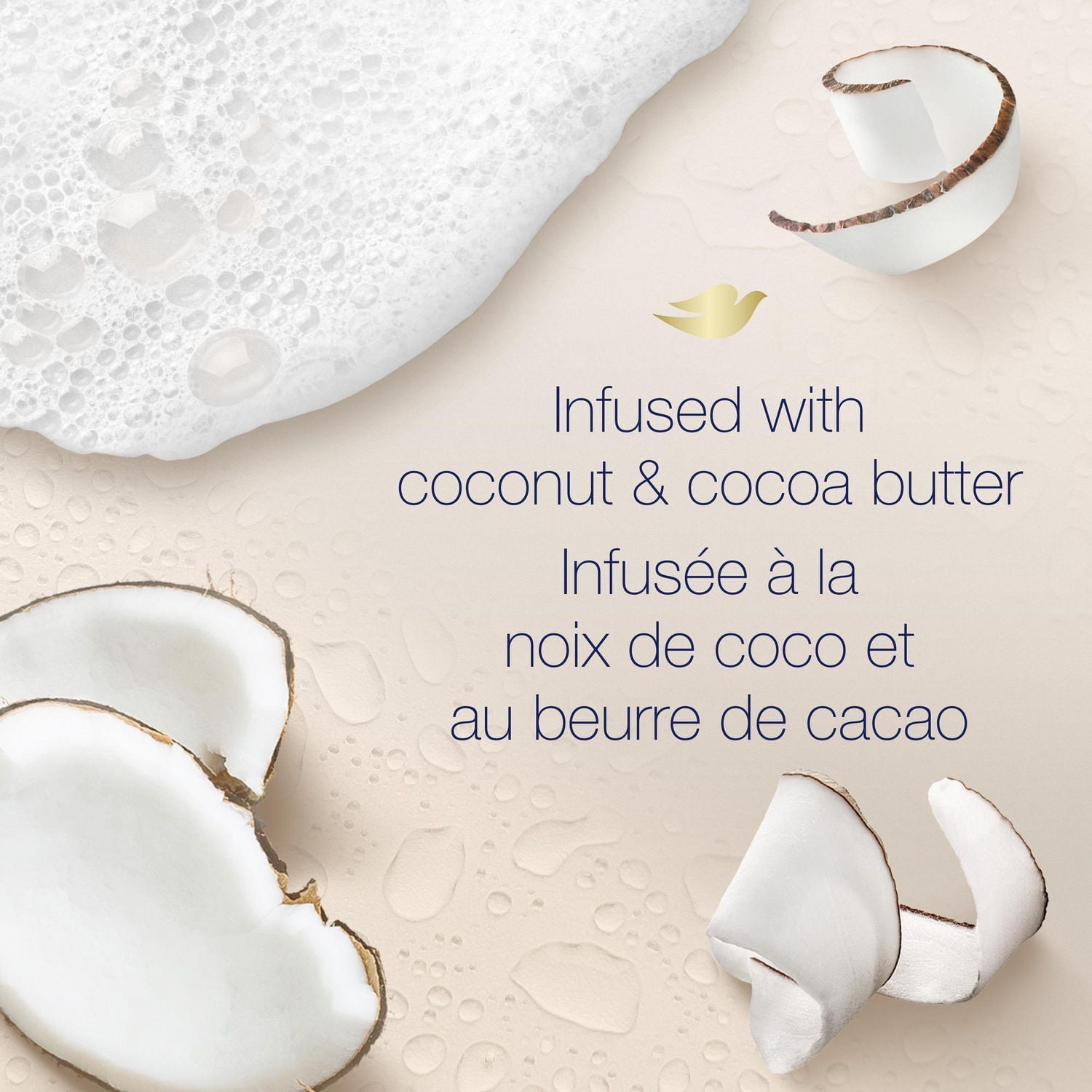 Bain Moussant Dove Noix de coco et Cacao