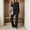 Black, variant on Two Piece Lounge Set Women Ribbed Knit Travel Outfit Wrinkle-Resistant Relaxed Fit