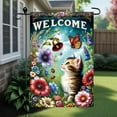 thumbnail image 4 of Welcome Spring Cat Garden Flag Spring Summer Floral Flower Garden Flags 12 x 18 Inch Burlap Double Sided Cute Kitten Butterfly Yard Flags for Seasonal Outside Outdoor Decoration, 4 of 10
