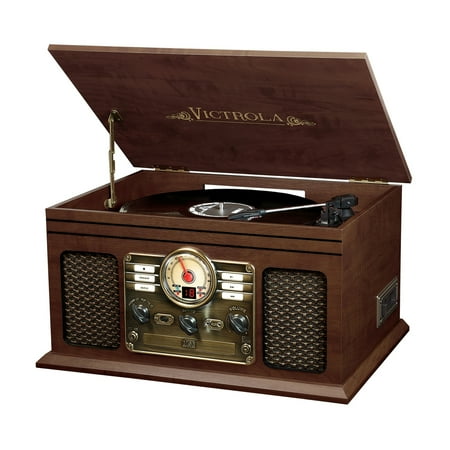 Victrola 6-in-1 Nostalgic Bluetooth Record Player with 3-speed Turntable with CD and (Best Vintage Cd Player Reviews)