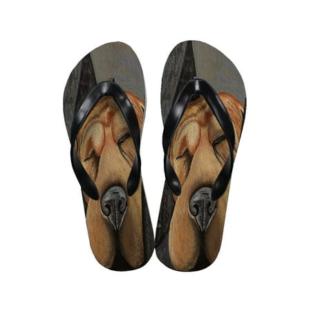 Chinese Thong Sandals - KuzmarK Flip Flop Thong Sandals Unisex - Chinese Shar-Pei Dog as My Co-Pilot Dog Art by Denise Every