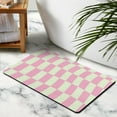thumbnail image 4 of Bathroom Runner Rug Checkered Long Bath Mat Non Slip Water Absorbent Bath Rug Soft Microfiber Machine Washable Floor Mats for Bathtub Showers,20x32 in, 4 of 5