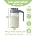 thumbnail image 2 of Jarra de vidrio Miradexic de 32 oz con tapa antiderrames y pico en V, 2 of 6