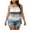 Gray, variant on Womens Plus Size Strapless Bandeau Tube Tops Striped Color Block Backless Sleeveless Summer Shirts