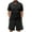 Black, variant on Men's 2 Pieces Outfits Casual Quarter Zip Polo T Shirt and Shorts Set Athletic Jogging Summer Tracksuit Gray XL(XL)