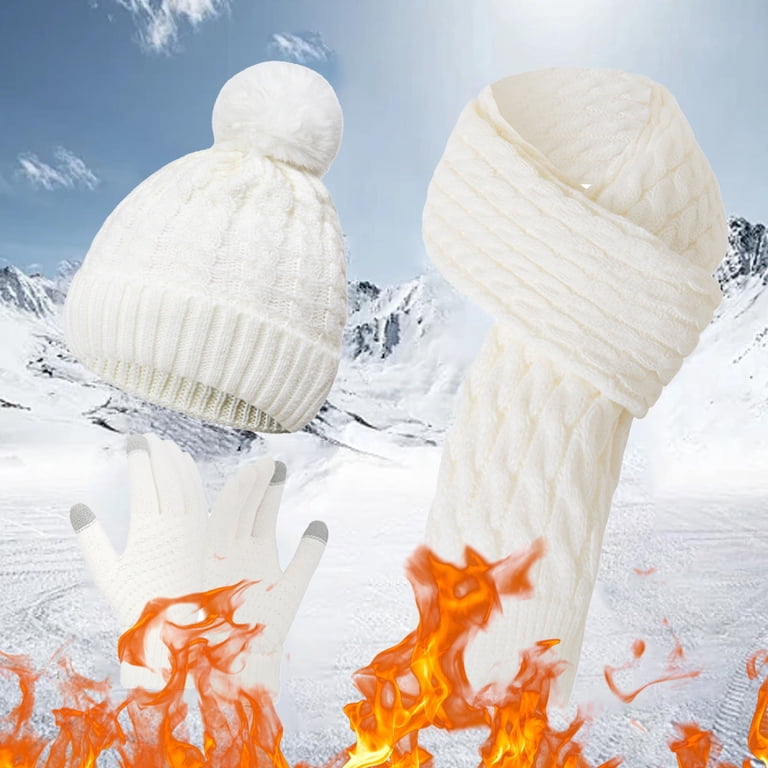 YESIMOLA Scarf Gloves Hat Set Women Winter Beanie Hat Scarf  display picture 2