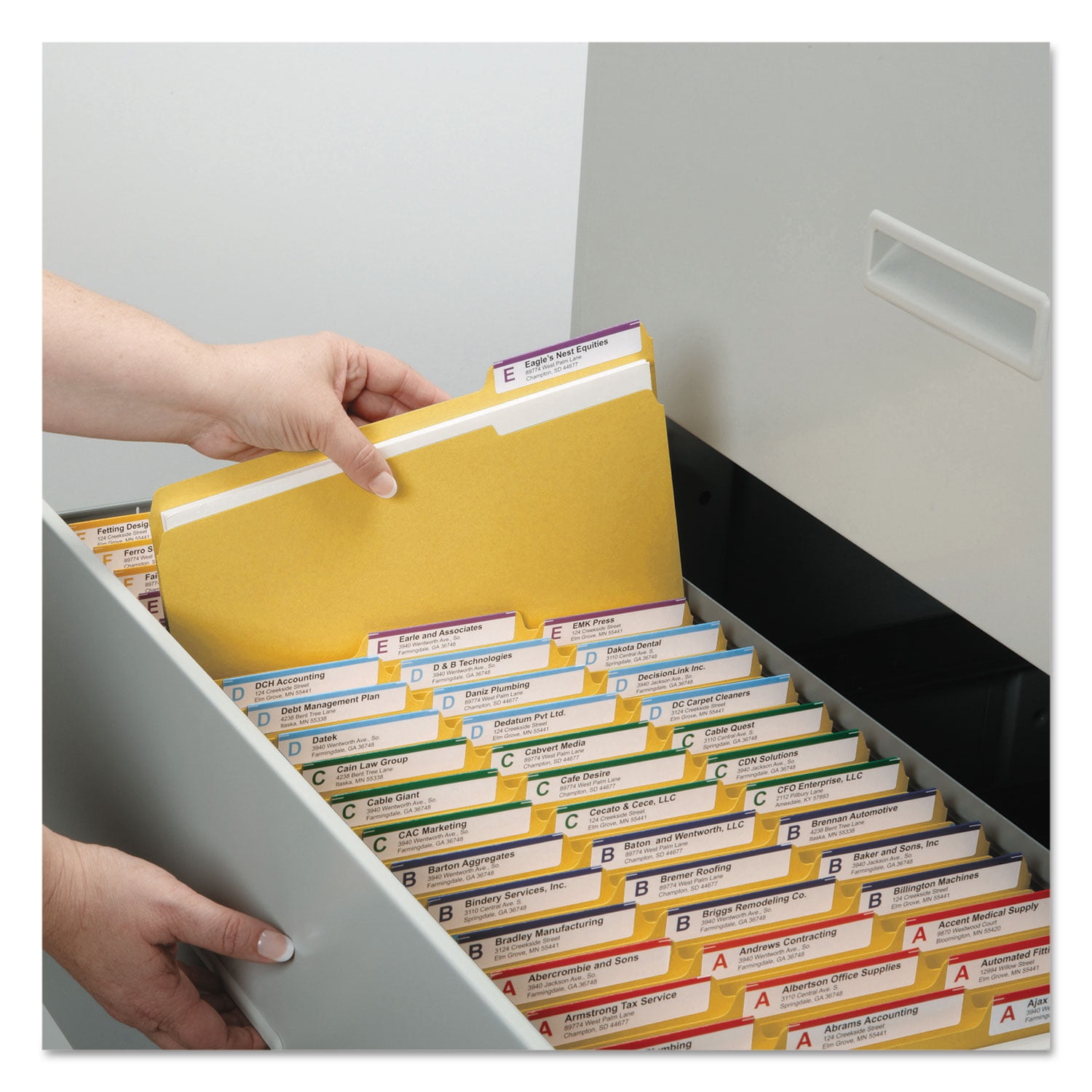 Smead 12234 File Folders, 1/3 Cut, Reinforced Top Tab, Letter, Goldenrod, 100/Box