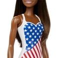 thumbnail image 5 of Traje de baño Barbie Doll Beach con diseño de bandera estadounidense, morena, 5 of 5