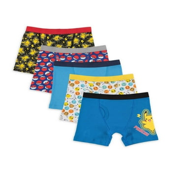 Pokemon Boys Underwear, 5 Pack Boxer Briefs Sizes 4-8