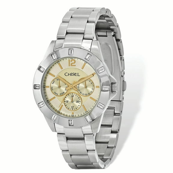 Primal Stainless Steel Mens Champagne Dial Watch