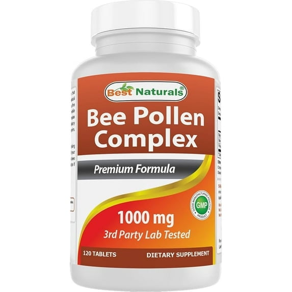 (3 pack) Best Naturals Bee Pollen Complex 1000 mg 120 Tablets, Superfood