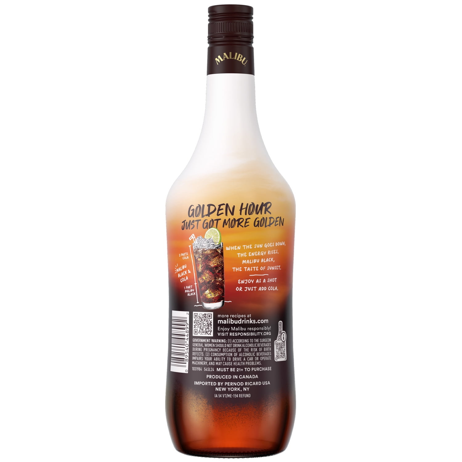 ◆ept◆ MALIBU BLACK 11715381 Malibu Black Rum with Coconut Liqueur, 750 mL Bottle, 35